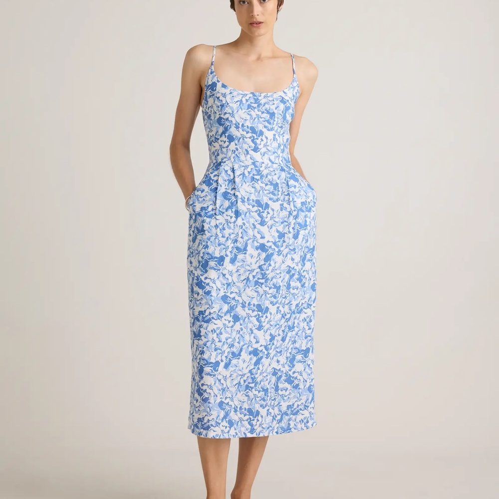 Quince 100% European Linen Scoop Neck Midi Dress size small